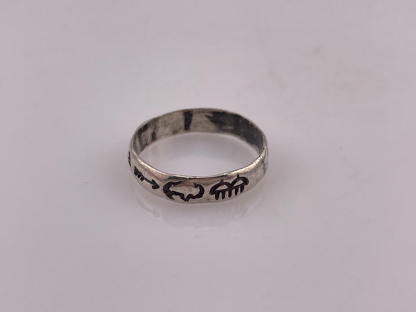 size 8.25 sterling silver stamped band ring