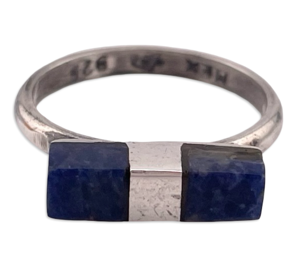 size 6.5 sterling silver sodalite ring ***AS IS***