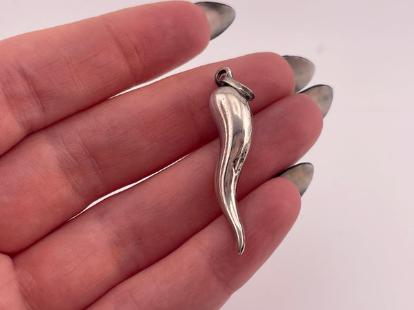 sterling silver Italian horn pendant ***AS IS***