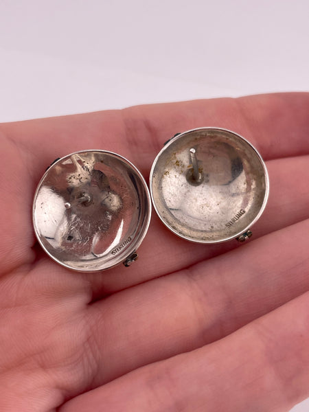 sterling silver & gold plated Mexican stoneless post earrings
