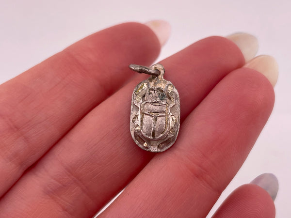 sterling silver scarab pendant