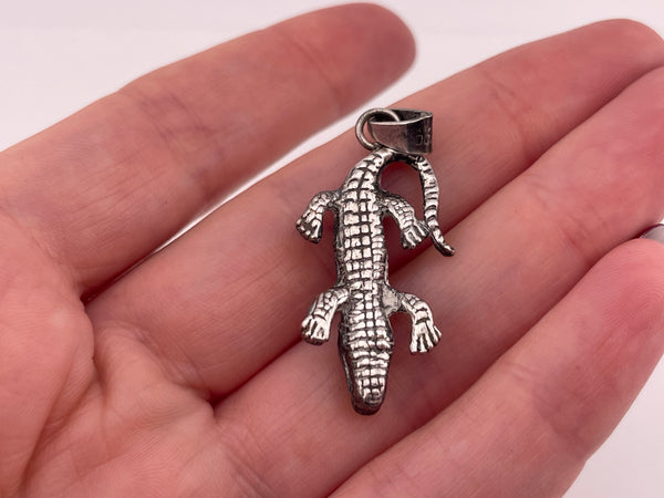 sterling silver Mexican alligator pendant