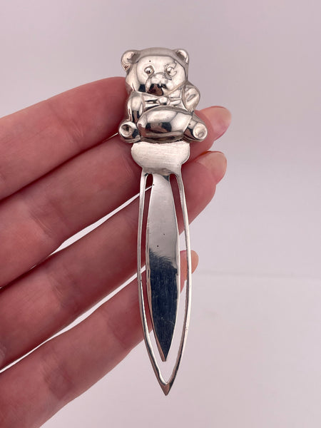 sterling silver teddy bear bookmark