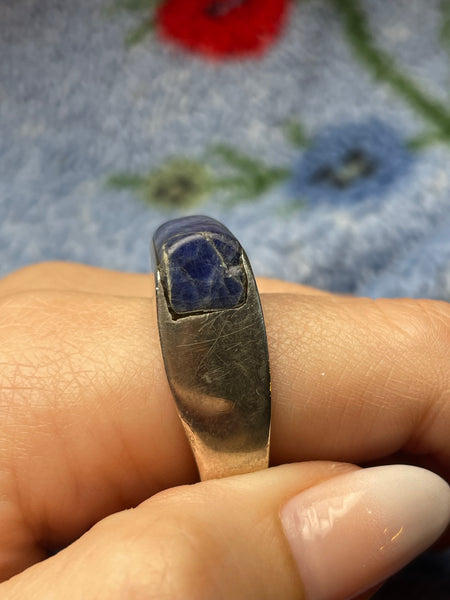 size 12 sterling silver sodalite ring ***AS IS***