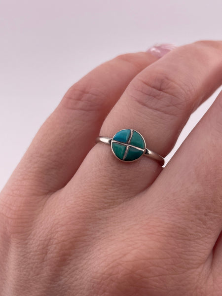 size 7 sterling silver turquoise ring