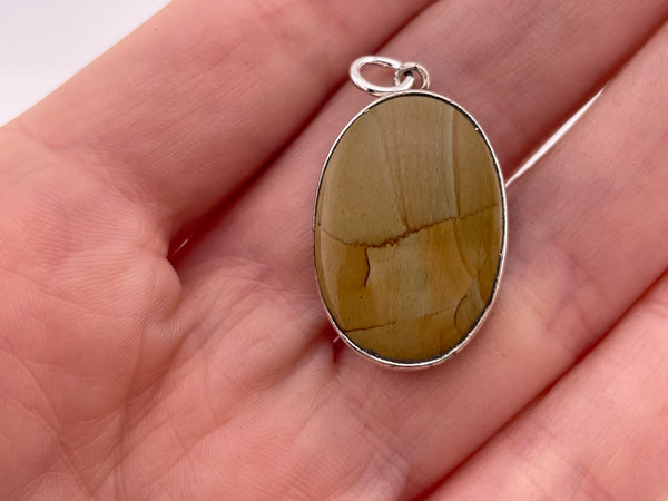 sterling silver jasper pendant