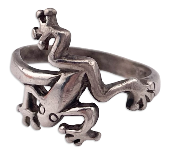 size 3.5 sterling silver frog ring