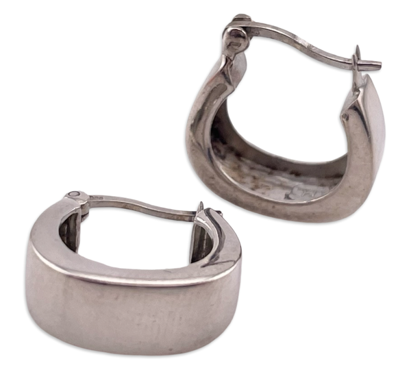 sterling silver u-shape hoop earrings