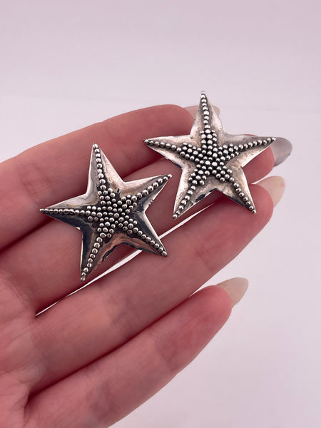 sterling silver starfish post earrings