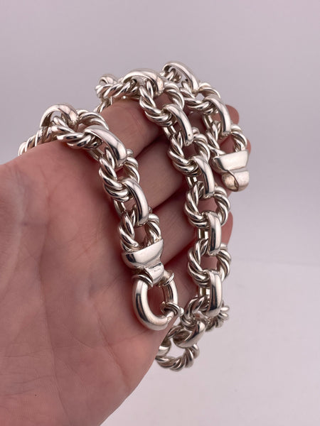 sterling silver 17-3/4" 86 gram chunky necklace