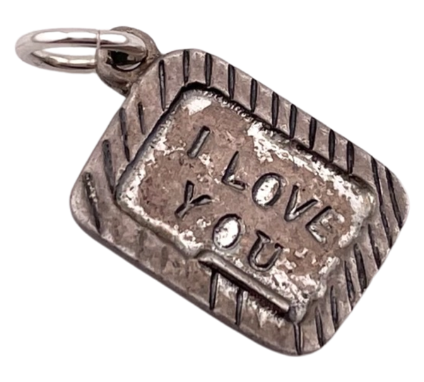 sterling silver chalkboard 'I LOVE YOU' pendant