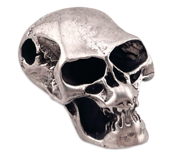 sterling silver 3D solid skull pendant