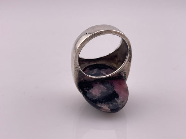 size 8 sterling silver rhodonite modernist ring