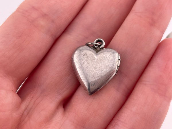 sterling silver etched heart locket pendant