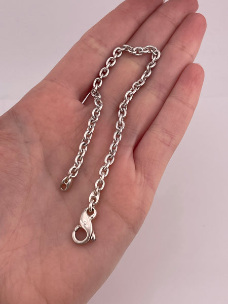 sterling silver 7-1/4" 4mm cable chain link bracelet