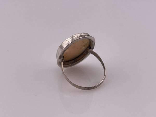 size 6.75 800 silver cameo ring