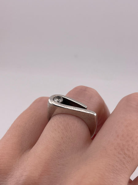 size 6.75 sterling silver rhinestone ring