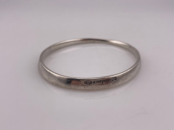 sterling silver tapered organic shaped bangle bracelet