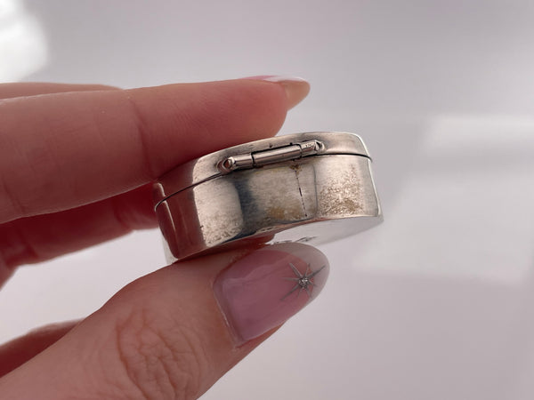 sterling silver pill box container