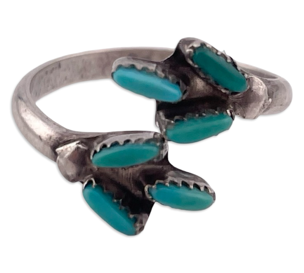 size 6.75 sterling silver turquoise bypass ring