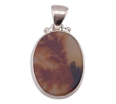 sterling silver dendritic agate pendant