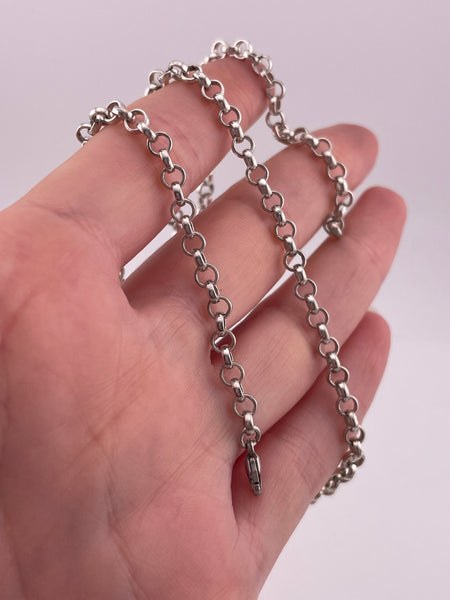 sterling silver 16-3/4" rolo chain link necklace