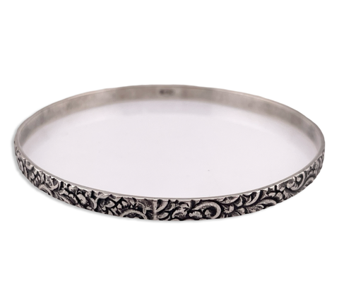 833 silver 8-1/8" swirl textured design bracelet