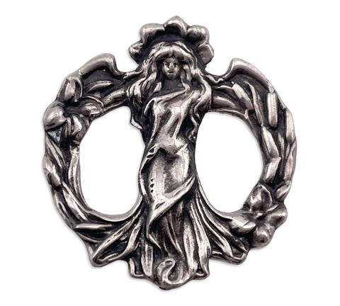 sterling silver Art Nouveau style woman pendant