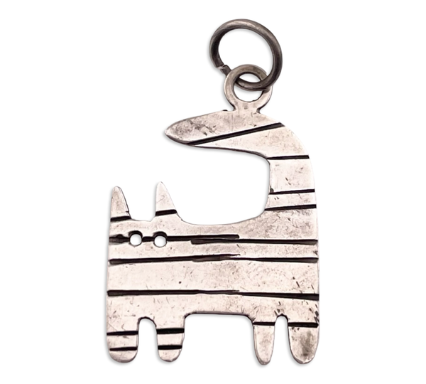 sterling silver cat pendant