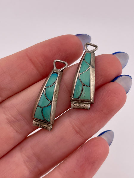 sterling silver turquoise inlay watch tips