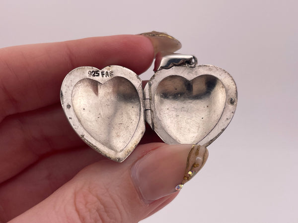 sterling silver marcasite heart locket pendant