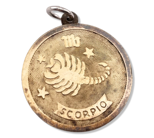 sterling silver gold plated Scorpio zodiac sign pendant