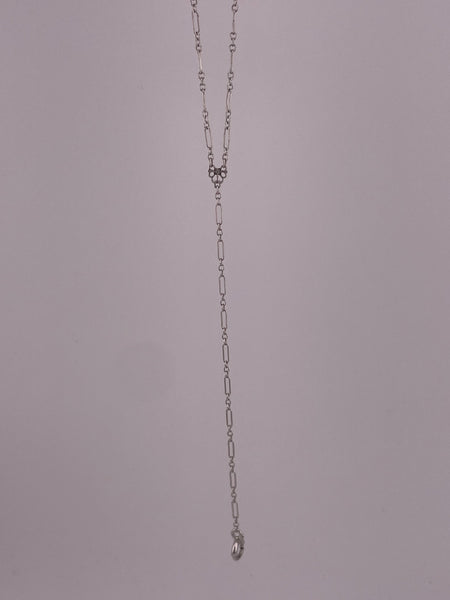 sterling silver Art Deco lorgnette lariat necklace