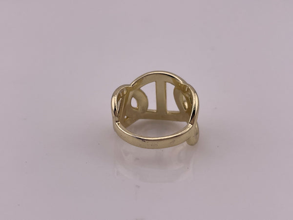 size 6 sterling silver gold plated mariner link ring