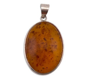sterling silver amber pendant