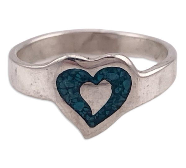 size 4.5 sterling silver heart ring