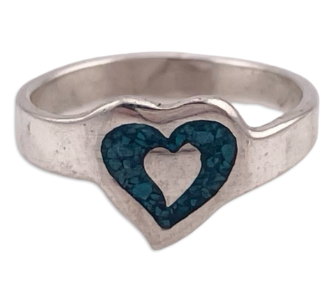 size 4.5 sterling silver heart ring