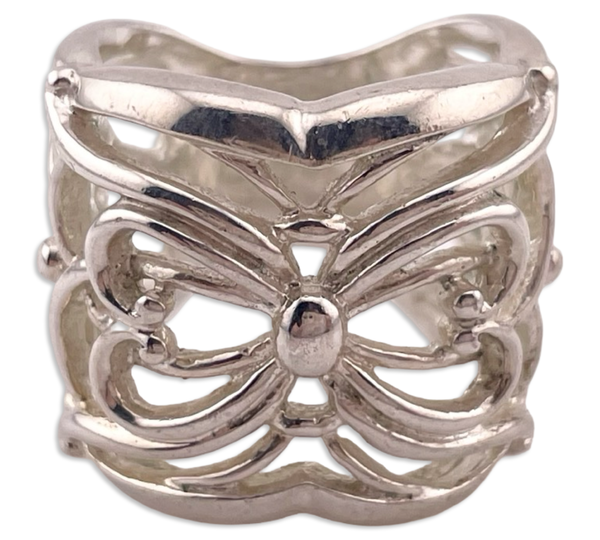size 5 sterling silver stoneless filigree ring