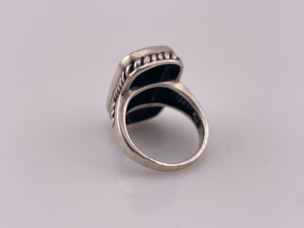 size 5.5 sterling silver synthetic onyx rectangle ring