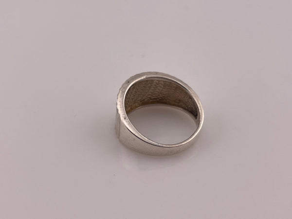 size 9.25 sterling silver stoneless textured ridge ring