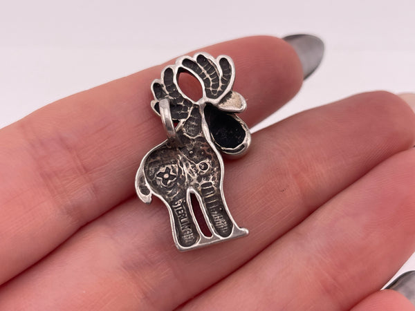 sterling silver moose pendant
