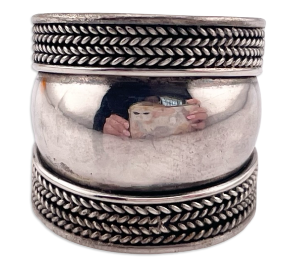 size 6.5 sterling silver chunky wide band stoneless ring