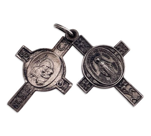 sterling silver religious cross slide pendant