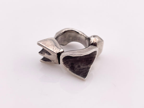 size 7 sterling silver heavy chunky stoneless modernist ring