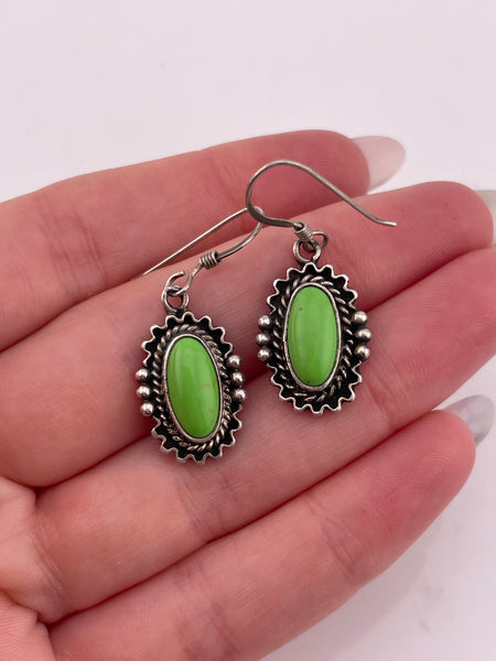 sterling silver gaspeite hook dangle earrings