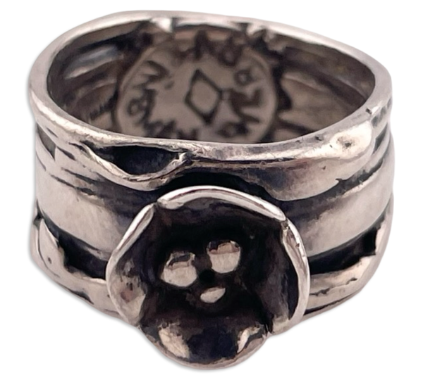 size 6.5 sterling silver Sherry Tinsman flower ring
