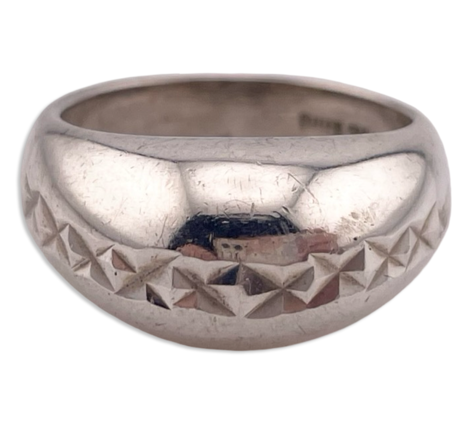 size 7.5 sterling silver stoneless textured ring