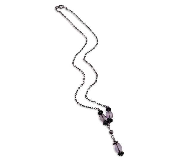 sterling silver 15" amethyst necklace