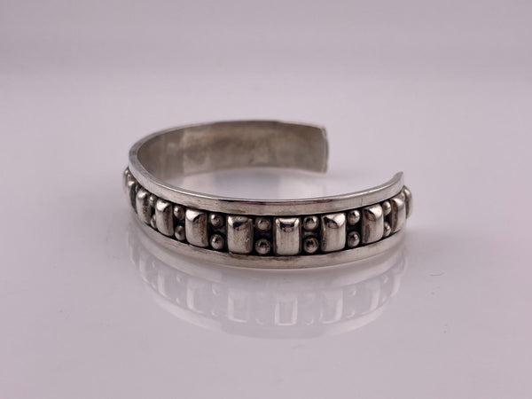 sterling silver Mexican stoneless chunky cuff bracelet