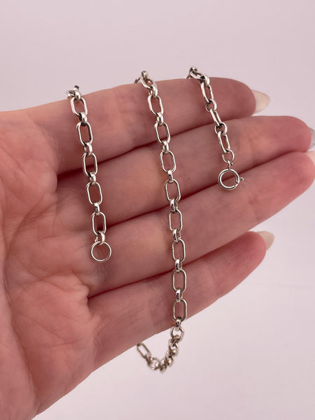 sterling silver 17" chain link necklace